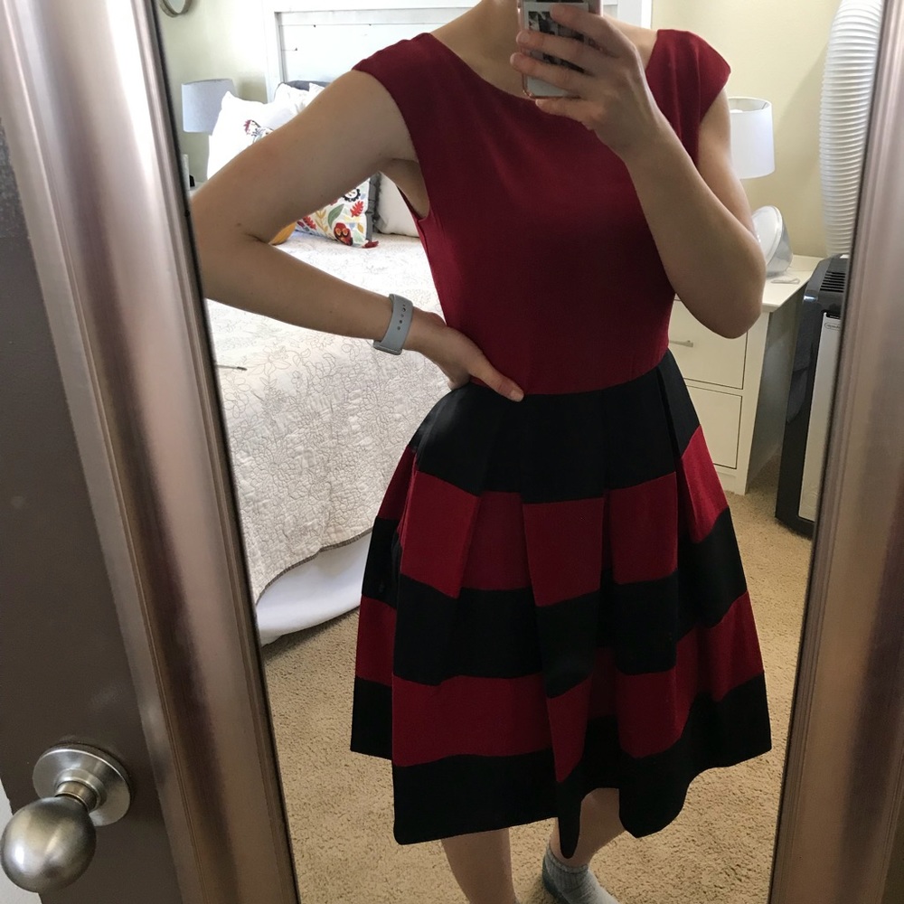 Tiana B. Red & Black A-Line Dress - 4 - Picture 5 of 8